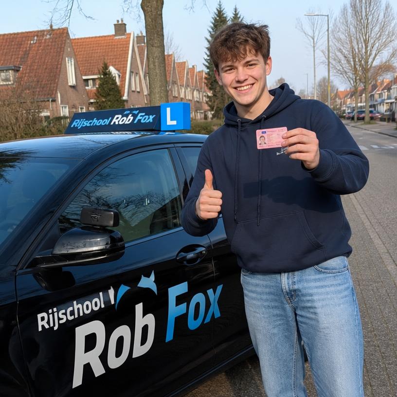 Daan Bakker geslaagd bij Rijschool Rob Fox